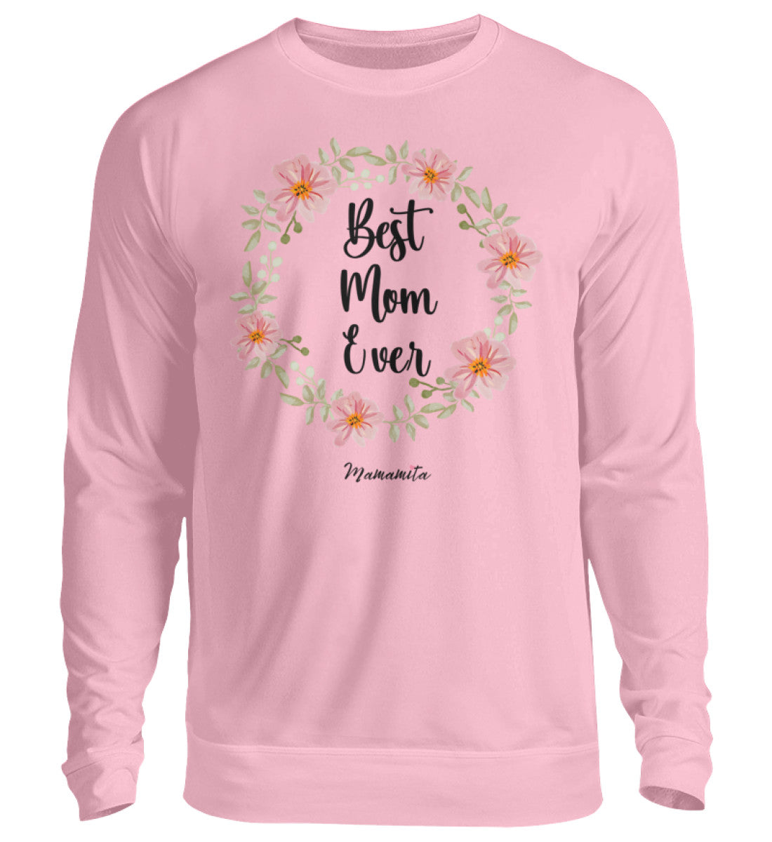 Sweatshirt best mom ever in rosa 